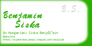 benjamin siska business card